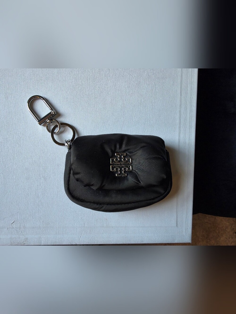 Tory Burch Black Keychain Airpods Pouch New W/o Tags